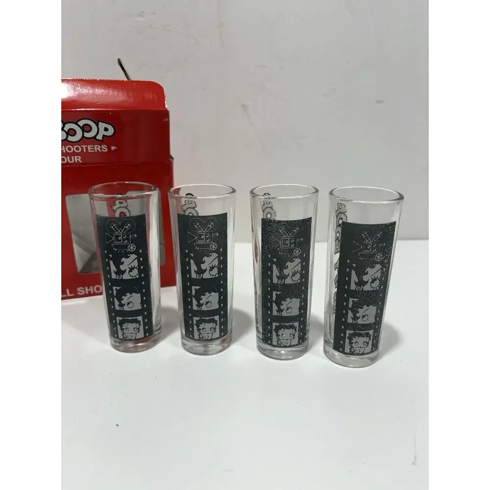 Retro BETTY BOOP‎ 2 FL Oz FLARED SHOOTERS GLASS SET OF 4